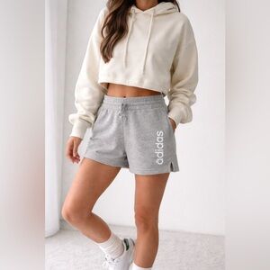 Adidas Gray Fleece Lounge drawstring waist Shorts S | Cozy Athleisure Casual